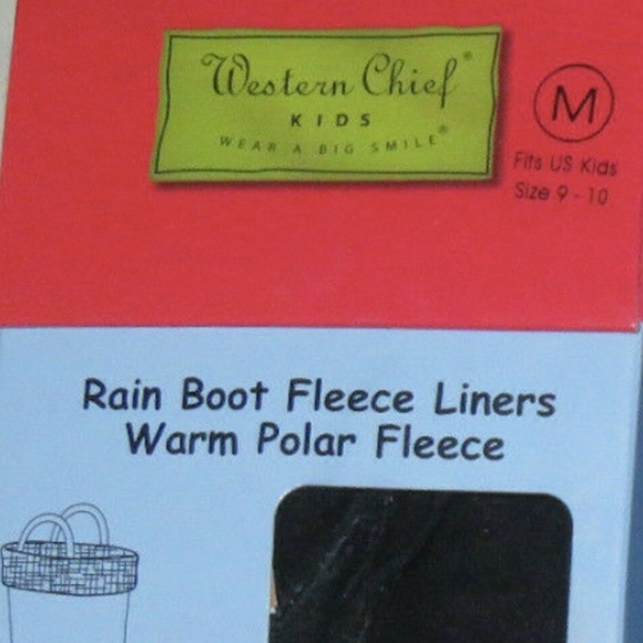 Western Chief Kids Rain Boot Fleece Liner Black Socks Shoe Size M 9/10 $29 - Picture 5 of 11